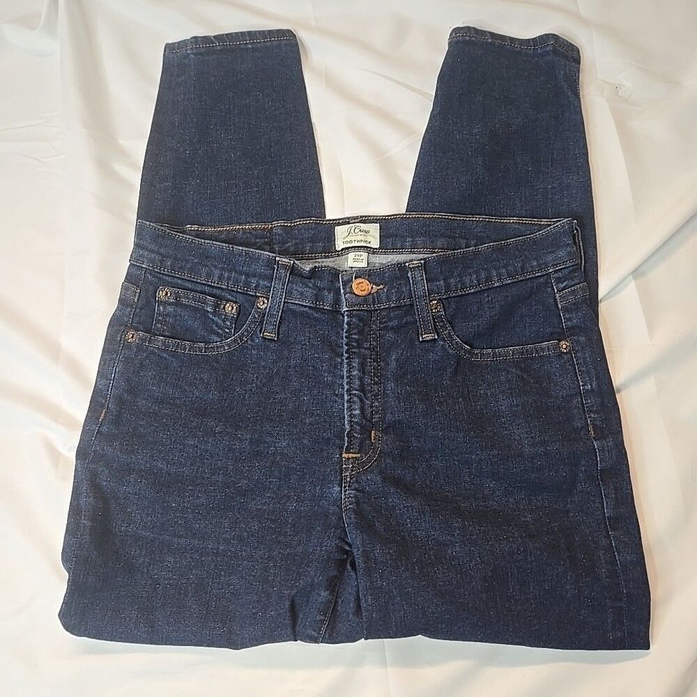 J.Crew Toothpick Jeans Women 29p Blue Skinny Stretchy Petite Hipster Minimalist